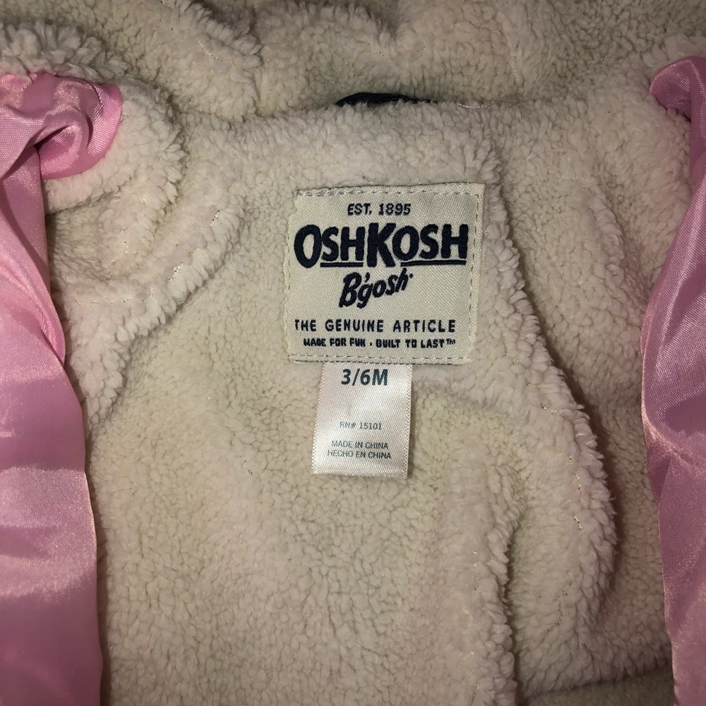 OshKosh Baby Girl Snowsuit 3/6m navy/pink stars - Picture 8 of 8